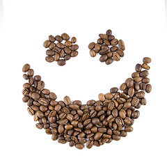 Image showing smile from coffee beans isolated on white