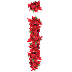 Image showing letter from red christmas flowers isolated on white