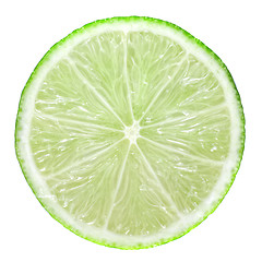 Image showing Slice of green lime isolated on white