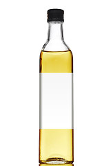 Image showing Olive oil bottle with blank label isolated on white