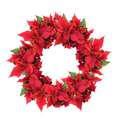 Image showing christmas wreath from poinsettia