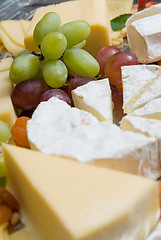Image showing appetizer from cheese and grape