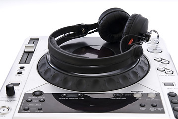 Image showing dj mixer with headphones isolated on white