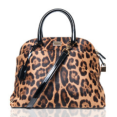 Image showing luxury leopard female bag isolated on white