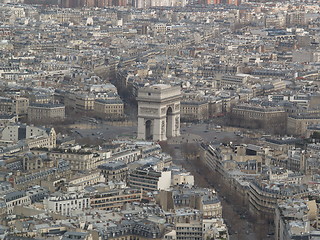 Image showing Arc of the triumph aerial view