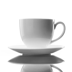 Image showing white cup and saucer on white 