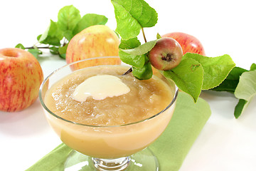 Image showing Apple sauce with vanilla sauce