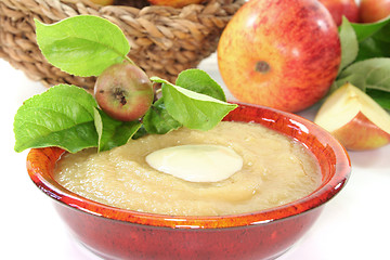 Image showing Apple sauce with vanilla sauce