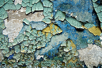 Image showing texture of color grunge stucco wall with cracks