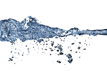 Image showing water splash with bubbles isolated on white