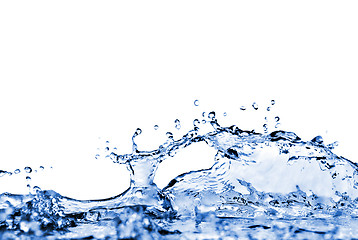 Image showing water splash with bubbles isolated on white