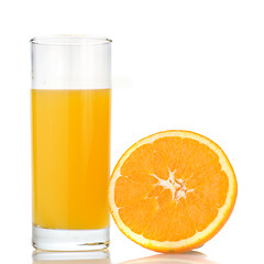 Image showing orange juice and orange isolated on white