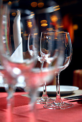 Image showing glass goblets on the table