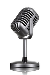 Image showing Retro microphone isolated on white