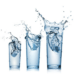 Image showing water splash in glasses isolated on white