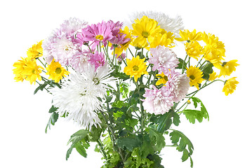 Image showing chrysanthemum bouquet isolated on white