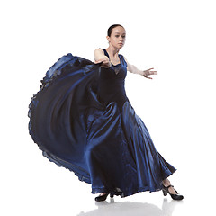 Image showing young woman dancing flamenco isolated on white