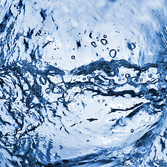 Image showing abstract water splash with bubbles