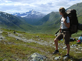 Image showing Mountain tracking in Norway