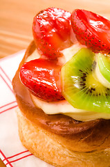 Image showing French cake with fresh fruits