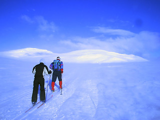 Image showing Skiing in the Mountains