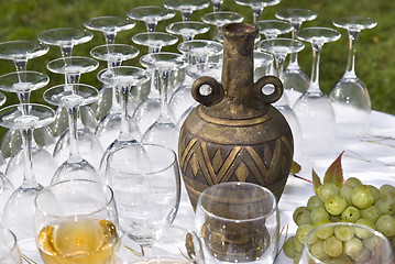 Image showing wine on table with grape