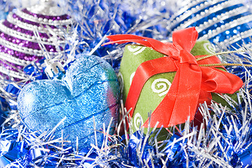 Image showing christmas balls with and gift with decoration