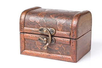 Image showing wooden chest isolated on white