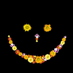 Image showing decorative smile symbol from color flowers