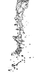 Image showing water splash with bubbles isolated on white