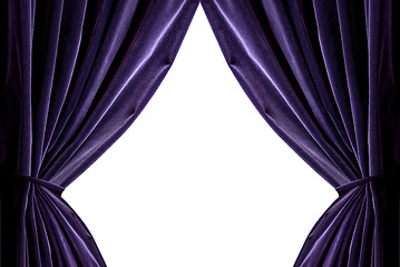 Image showing violet curtains isolated on white