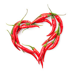 Image showing heart of chili pepper isolated on white 