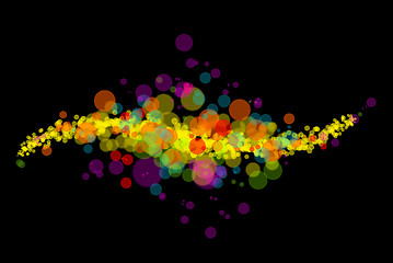 Image showing Abstract color light pattern on black