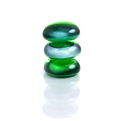 Image showing balancing spa shiny stones isolated on white