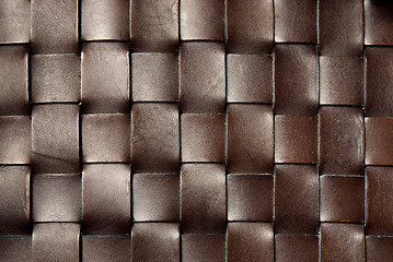 Image showing squared dark brown leather texture