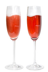 Image showing two glasses with coctails isolated on white