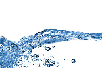 Image showing water splash with bubbles isolated on white