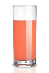 Image showing glass of grapefruit juice isolated on white