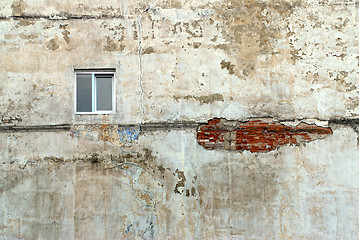 Image showing Traditional window on white old background wall