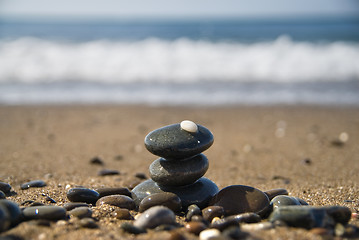 Image showing stones and water wave