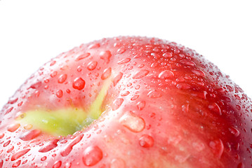 Image showing red apple with water drops isolated on white