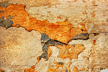 Image showing texture of the old stucco wall with cracks