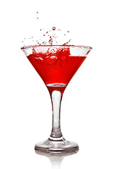 Image showing Martini cocktail with splash isolated on white