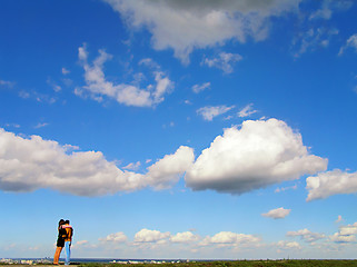 Image showing couple against blue sky