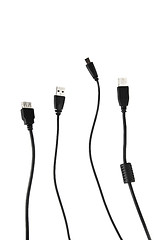 Image showing Various usb cable isolated on white
