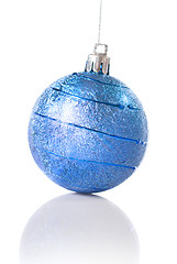 Image showing blue christmas ball isolated on white