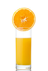 Image showing orange juice and orange isolated on white