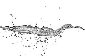 Image showing water splash with bubbles isolated on white