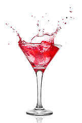 Image showing Martini cocktail with splash isolated on white