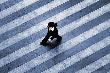 Image showing Busy walk scene on the stripped floor